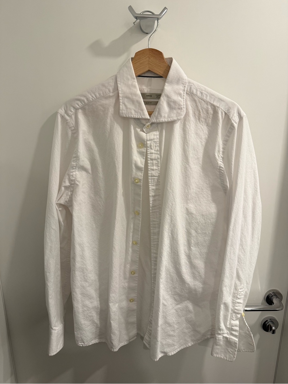 Mango White Long-Sleeve Button Shirt